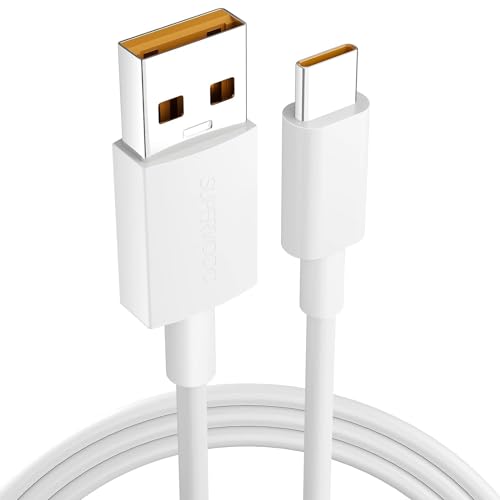 Image of 100W Original Supervooc Fast Charging Cable Compatible with Realme 15 /15t /14 /14+ /13 /12 /12x /P4 /P3 /P2 /Narzo 80 /70x /70 turbo /60 /60x /50 /Pro /Plus /Lite /5G /4G, C65 /C75 /C73 /C55 /C61 /C63 /C33 /C35, White