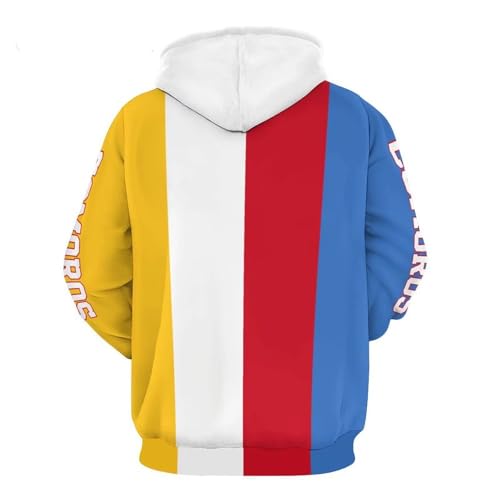 Sweat à capuche drapeau comorien imprimé 3D pull couple sport jaune-vert