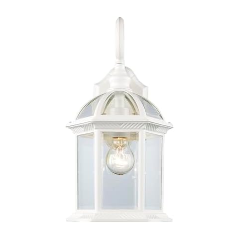 Trans Globe Lighting 4181 WH Wentworth Collection 15 Inch One Light Outdoor Wall Lantern I White Finish I Traditional Style Light Fixture I Cover