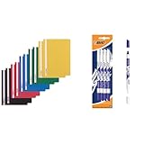 D.RECT 10 Stück Schnellhefter Pappe & BIC Tintenkiller, 4 Stück, Tintenlöscher schmierfest, Ideal für das Büro, das Home Office oder die Schule