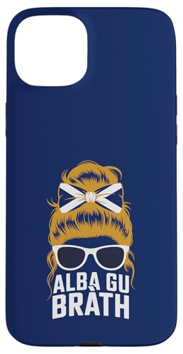 National SCOTLAND Girl Messy Bun Cheer �^�[�^�� �v���C�h �J���g���[ �X�}�z�P�[�X iPhone 15 Plus �p