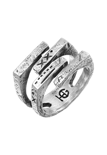 Bague Hommes en argent sterling 925 oxydé de style Quadro par HAZE & GLORY