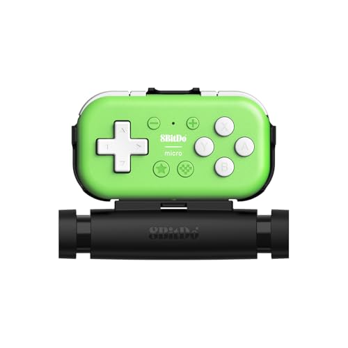 Image of 8Bitdo Micro Bluetooth Gamepad Pocket-Sized Mini Controller with Mobile Clip for Switch, Android, Supports Keyboard Mode (Green)