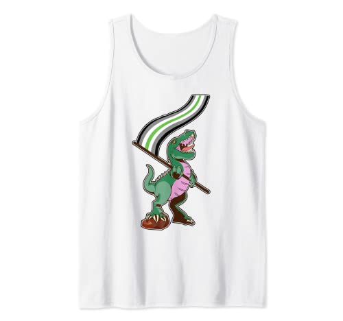 LGBTQ Agender - Bandera de dinosaurio LGBTQIA+ Camiseta sin Mangas