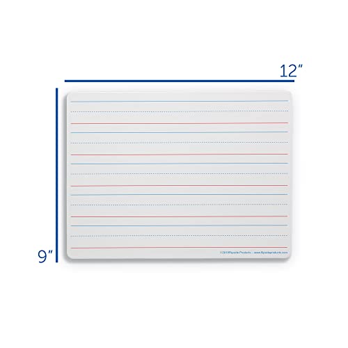 9 X 12 Two Sided Magnetic Red & Blue Ruled/Magnetic Dry Erase Retail Class Pack Of 12 #TOP2