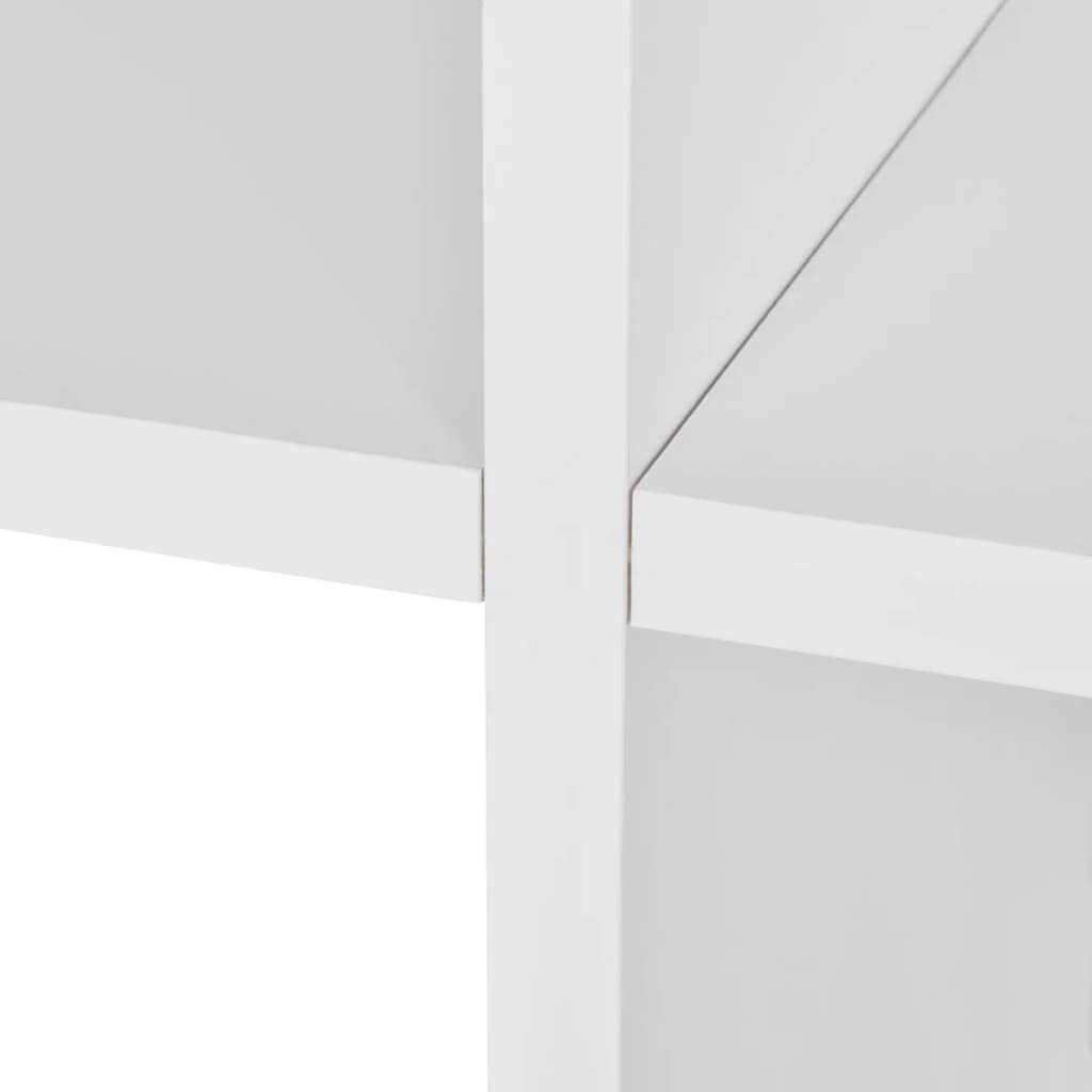 Estantería de 6 estantes para libros en forma de escalón, para salón, con revestimiento de melamina, 104 x 29 x 107 cm, color blanco