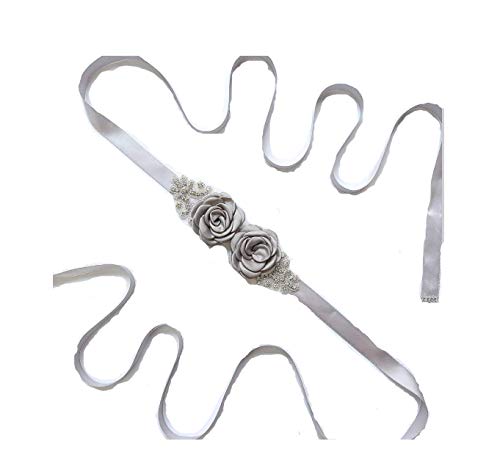 Ulalaza Bridal Crystal Sashes Wedding Belt Sash with Rhinestones Women Prom Evening Dress Decorative Waistband