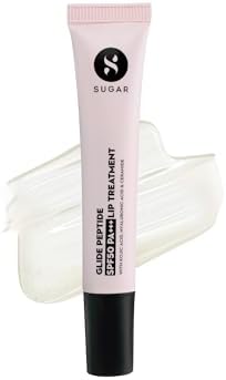 SUGAR Cosmetics Glide Peptide SPF50 PA+++ Lip Treatment | Infused Hyaluronic Acid, Ceramides & Vitamin E | Tinted Lip Balm | 10ml - 01 Coconut Crunch