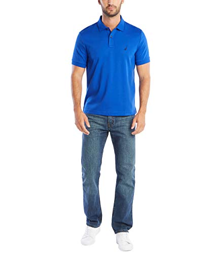 Image of Nautica Men's Classic Fit Short Sleeve Dual Tipped Collar Polo Shirt