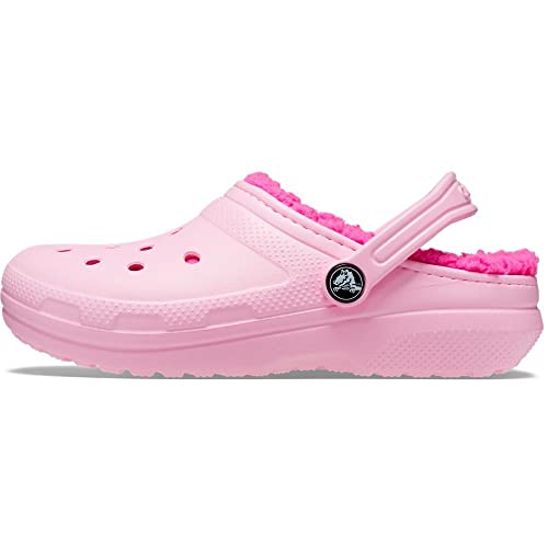 Image of Crocs Kids Classic Lined Clogs for Toddlers - Synthetic Upper & Lining - Synthetic Outsole & Insole Flamingo 6 Toddler M