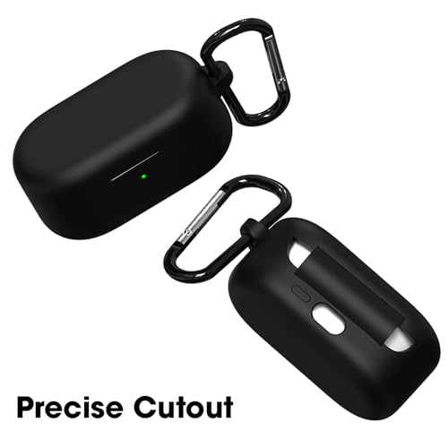 Image of Sounce Silicone Protective Case Cover for OnePlus Nord Buds 2, Anti Fall Anti Dust, with Hook Earphone Case (Black)