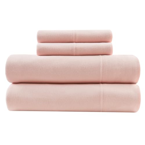 Intelligent Design Sheet Set Cotton Jersey Knit Blend, Soft & Breathable Sheets All Season Cotton Blend Sheet Set Feels Cool & Smooth, Deep Pocket Fits Up to 16