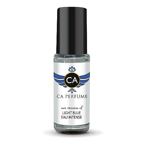 CA Perfume Impression of Light Blue Eau Intense For Men Replica Fragrance Body Oil Dupes Alcohol-Free Aromatherapy Sample Travel Size Concentrated Long Lasting Roll-On 0.14 Fl Oz/4ml-X1
