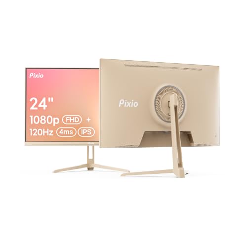 Image of Pixio PX246 Wave Beige 24 inch 120Hz Refresh Rate FHD 1080p Resolution IPS Panel 4ms GTG Response Time Gaming Monitor with Adaptive Sync
