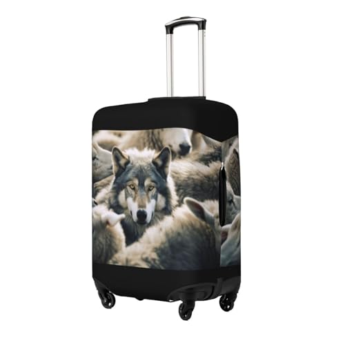 Wolf And Sheep Travel Luggage Cover Suitcase Protector Bag, Fits 18-32 Inch Luggage, Dust-Proof Suitcase Sleeve For Kid And Adult,Medium2