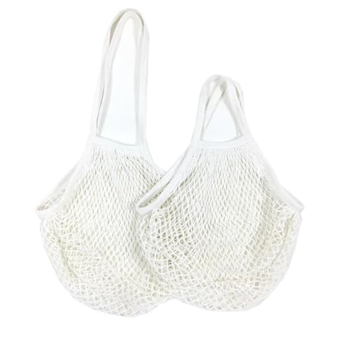 Bolsas de malla reutilizables de algodón blanco lavables para almacenamiento ecológico
