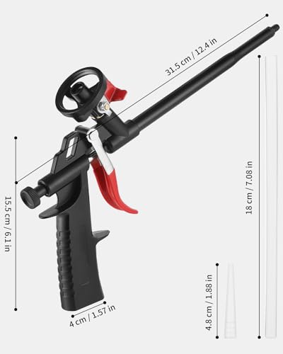 Yulado Schaumpistole Bauschaum, Upgrade Bauschaumpistole, Schaum Muss Nicht Gereinigt Werden, Metallgehäuse Mit Ptfe Überzogen, Geeignet Zum Abdichten, Füllen, Abdichten, Für Den Heim-Und Bürogebrauch