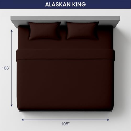 Image of SGI 108 inchx108 inch 4 Pc Alaskan King Sheet Set 600 TC 15 inch Deep, Chocolate