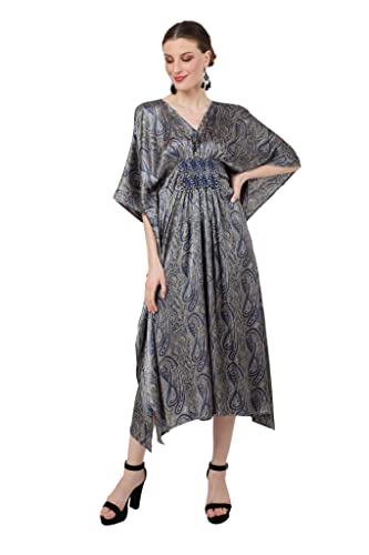 Vestido caftán largo de mujer holgado Miss Lavish London con bolsillos para disimular e ir fresca