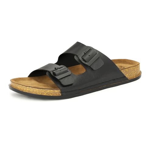 Image of Leatherful Men's premium leather slipper | Genuine Leather upper | Suede Leather Insole | PU sole | Stylish flip flop for men | Birkenstock
