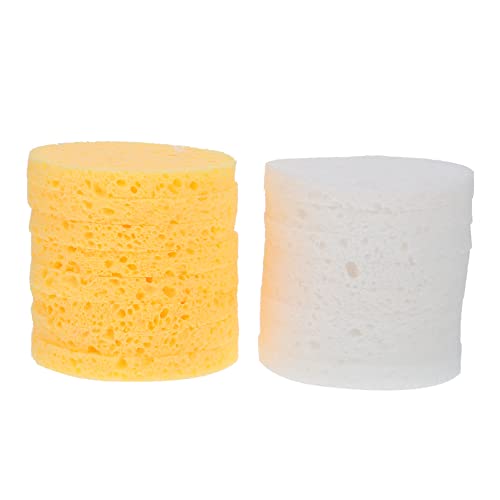 FRCOLOR 3 Juegos Lavado De Cara Almohadillas Faciales De Esponja Esponjas Faciales De Celulosa Cuidado Maquillaje Cushion Colocador De Maquillaje Esponja Desmaquilladora Yellow 100 Uds * 3