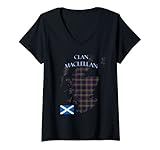 Ottimo per qualsiasi raduno scozzese o giochi delle Highland, contorno della Scozia con il tartan della famiglia del clan MacLellan.