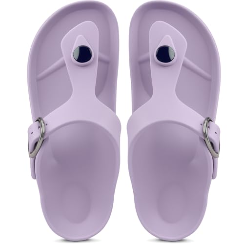Image of ORTHO JOY Orthopedic Arch Support Sandals for Women - Comfort Slip-On Toe Post Slides with Adjustable Strap & Cushion Sole