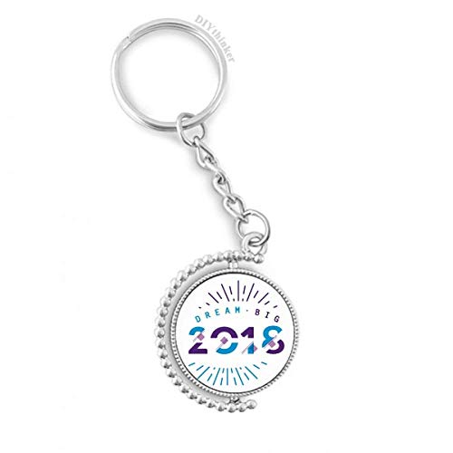 Key Ring Rotatif Dream Big Porte Clés Keyholder Multicolore 1,2x3,5 Pouce