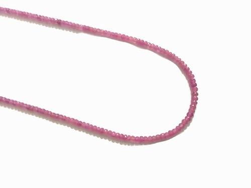 Natural Pink Sapphire Necklace 20 Inch With Sterling Silver Clasp, 62 Cts Faceted Rondelles Beads, Sapphire Necklace, Silver Jewelry, Single Row Necklace #TOP4