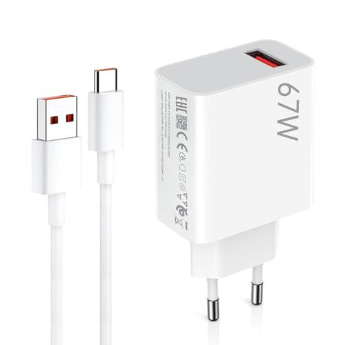 67W ladegerät Xiaomi schnellladegerät mit USB Typ C Ladekabel für Xiaomi 14/13 Pro / 12S /12T /12 / Redmi Note 12 /11S /...