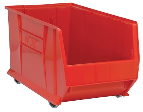 Image of FSE 373-QUS986MOBRD Hulk 30 inch Container, Mobile, 29-7 /8 inchL x 16-1 /2 inchW x 18 inchH, high Impact Stackable, autoclavable up to 250F, red