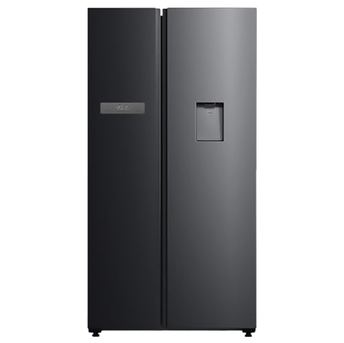 Cecotec Frigorífico Americano con Dispensador de Agua de 592 L Bolero CoolMarket SBS 592 WD Dark E. Capacidad XL, Bajo Consumo, Inverter Plus, Multi Airflow, Total No Frost