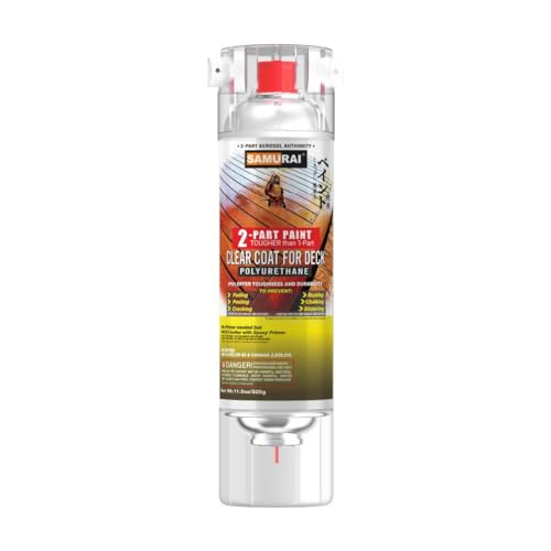 SAMURAI 2-Part Polyurethane Deck Clear Coat Spray Paint (Clear, Pack of 1 Can)