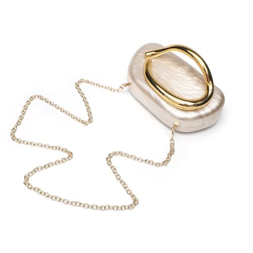 Image of Acrylic Clutch Purse for Women Classic Round Acrylic Evening Handbag Vintage Metal Handlebars Bag for Wedding Party Prom