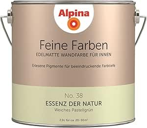 Alpina Feine Farben – No. 38 Essenz der Natur – edelmatte Innenfarbe - Wandfarben für einzigartige Farbwirkungen und Raumstimmungen – Weiches Pastellgrün – 2,5 Liter