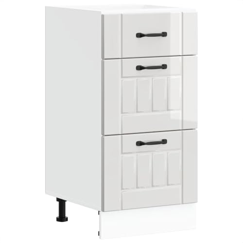 vidaXL Kitchen Base Cabinet High Gloss White Engineered Wood