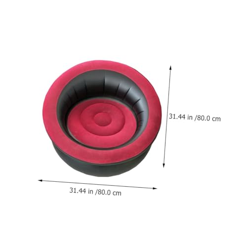 Sofá inflable resistente y cómodo de color rojo con estructura plegable de alta densidad 5