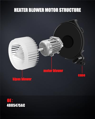 Image of HVAC Heater Blower Motor w /Fan Fit for Chrysler Town & Country 01-07 for Pacifica 04-08 for Voyager 01-03, for Dodge Grand Caravan 01-07, 4885475AC PM9193