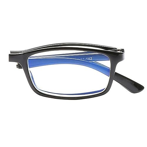 NYASAA Gafas de Lectura de Diseño Plegable para los Hombres,la luz Azul de Bloqueo Plegable Ordenador Lectores,Bisagra de Resorte (Color : Zwart, Size : 1.75x)
