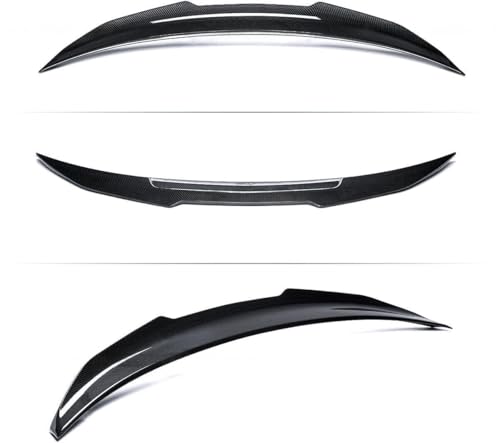 Oasiland Rear Spoiler Compatible with 2014-2024 Infiniti Q50 Q50S Luxe Premium, Carbon Fiber Pattern PSM Style Duckbill Fits for 14-24 4 Door Sedan, Trunk Exterior High Kick Spoiler Wing Lip by Oasiland - Used condition - Image 2