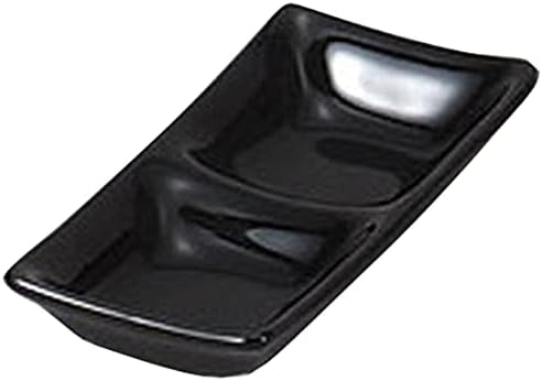 せともの本舗 Set of 10 Condiment Dishes, Swan Black, 2 Dishes, 2.7 x 5.3 x 1.0 inches (6.8 x 13.5 x 2.7 cm), Strengthened (Restaurant, Commercial Use, Tableware)