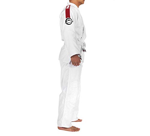 Fuji Single Weave Judo Training Gi Uniform- Kids & Adults Cotton Training Gi For Judo And Karate,White/Red, Size 6 #TOP3
