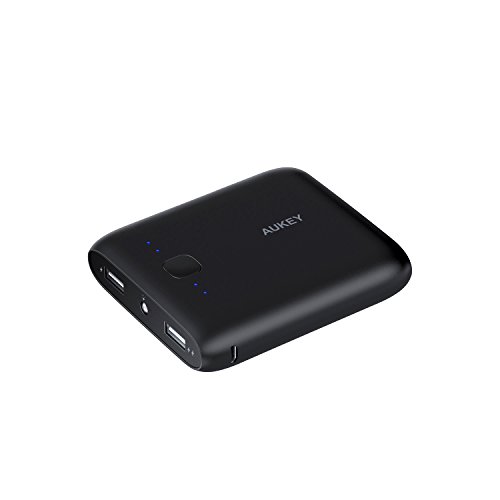 AUKEY 10000mAh Portable Charger, 2.1A Dual USB Output with AiPower Charging Technology for iPhone X / 8/8 Plus, iPad, Samsung Galaxy, and More