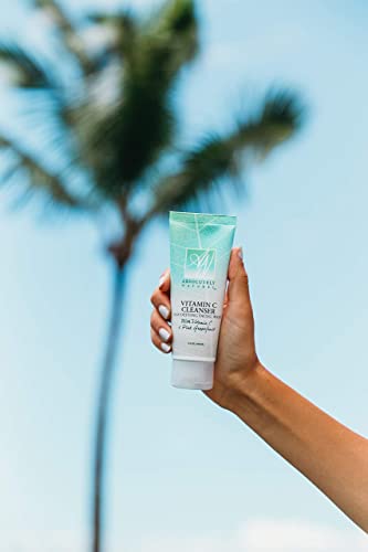 Absolutely Natural - Vitamin C Cleanser, Anti Aging Face Wash & Exfoliating Facial Cleansing Reduces Wrinkles, Dark Spots, Blemishes, & Breakouts For Clear Skin With Natural Aloe Vera, Coconut, And Pink Grapefruit, Cruelty Free, Made In Usa #TOP3