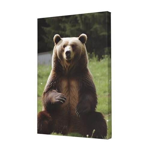 Toile murale ours pour habiller un mur vide avec elegance 45x30cm
