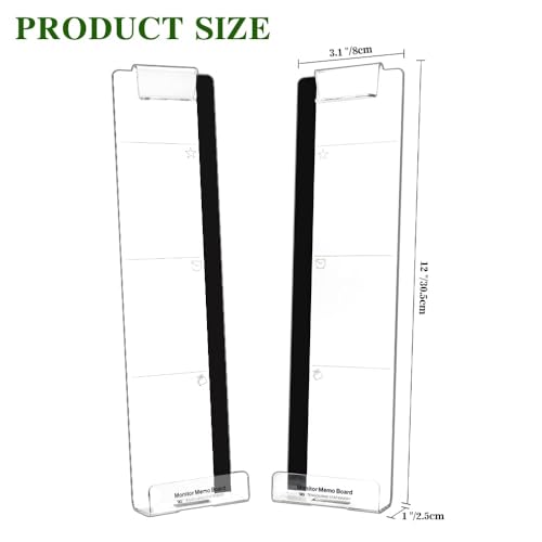 Computer Monitor Memo Board,2PCS Acryl Message Boards Monitore Memo Seitenwand,Computer-Haftnotizenhalter Für Büro Zuhause,Bürobedarf Für Damen Und Herren Desktop Organizer(Links Und Rechts)