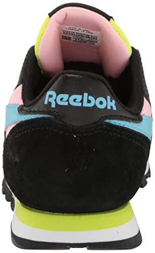 Reebok Unisex Kids Classic Leather Sneaker, Black/White/Digital Blue, 11 Medium US (Little Kid)