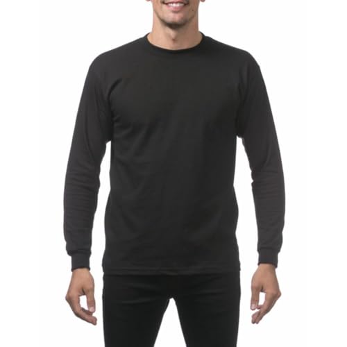 [プロクラブ] Tシャツ 6.5オンスヘビーウェイト長袖Tシャツ（袖リブ付） [メンズ] [並行輸入品] ブラック L（Amazon）
