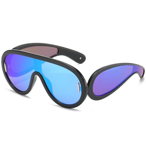 Lunettes de soleil surdimensionnées LVTFCO miroirs tendance UV400 mode homme femme grand format