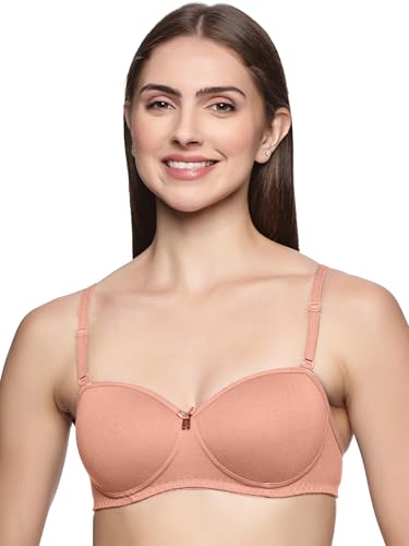 Image of Teens Lifestyle Non-Wired Padded Super Combed Cotton Strapless Bra for Women | Full Coverage, Ultra-Grip Support Band, Detachable Adjustable Transparent Straps, Seamless Design